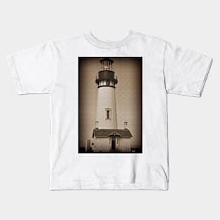 Sepia Tone Oregon Lighthouse Kids T-Shirt